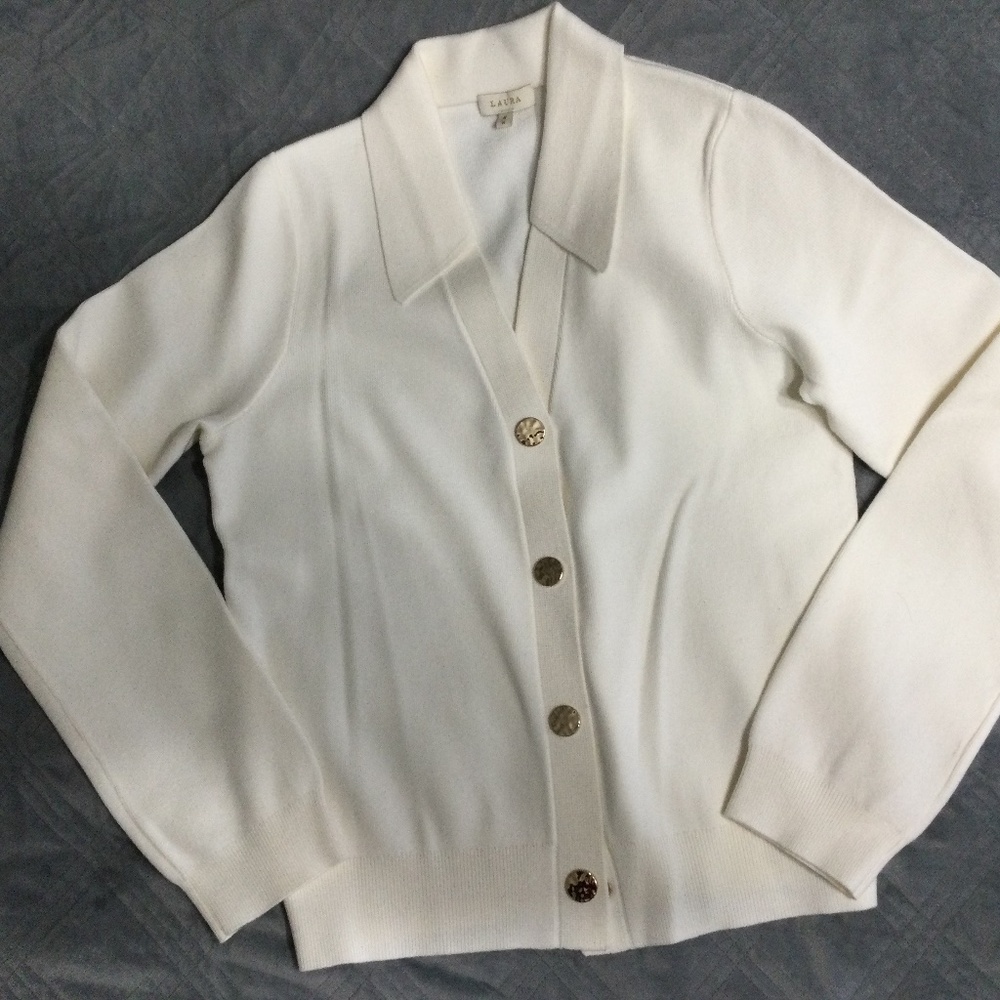 Laura Cardigan, cream, size Medium